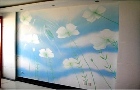 井冈山画墙绘怎么画好白云的蓬松感？