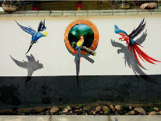 井冈山视觉错位-3D墙绘设计