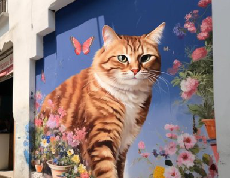 井冈山自己绘制有个性的手绘墙