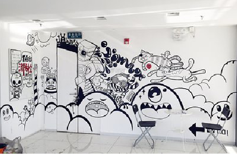 井冈山手绘墙并非传统涂鸦。